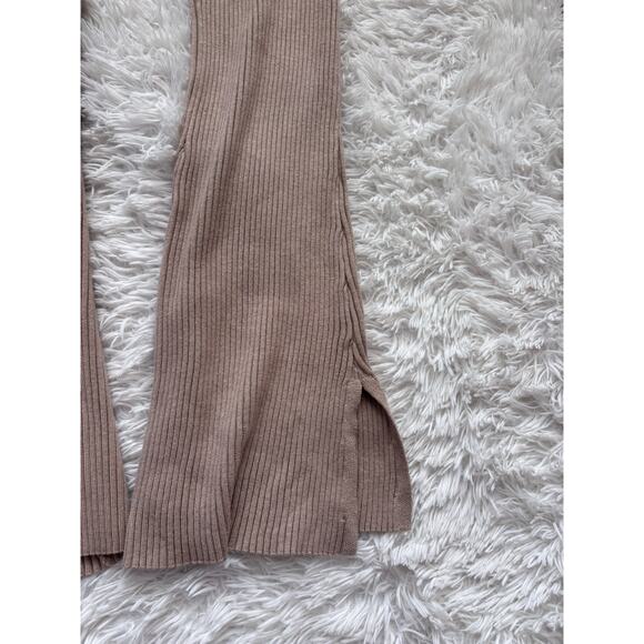 Pink Rose women's sz. M tan rayon blend flared soft waist ribbed pants. SOFT - Picture 3 of 13